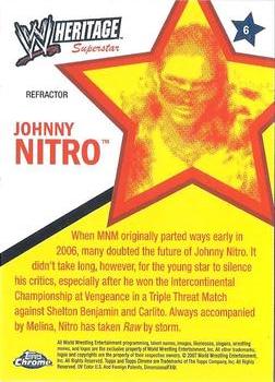 2007 Topps Chrome Heritage II WWE - Refractors #6 Johnny Nitro Back