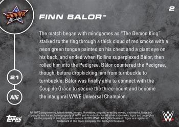 2016 Topps Now WWE #2 Finn Balor Back