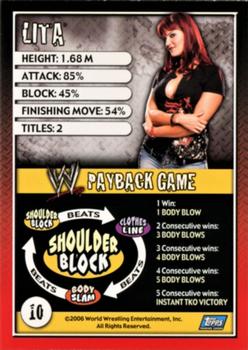 2006 Topps WWE Payback (English Edition) #10 Lita Back