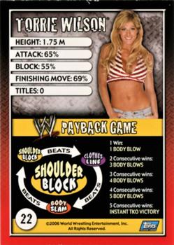 2006 Topps WWE Payback (English Edition) #22 Torrie Wilson Back