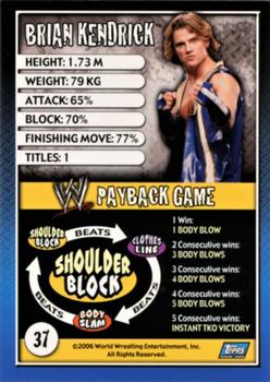 2006 Topps WWE Payback (English Edition) #37 Brian Kendrick Back