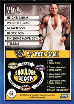 2006 Topps WWE Payback (English Edition) #61 Vito Back