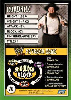 2006 Topps WWE Payback (English Edition) #70 Roadkill Back