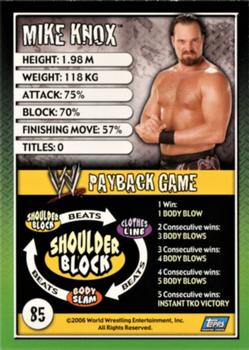 2006 Topps WWE Payback (English Edition) #85 Mike Knox Back