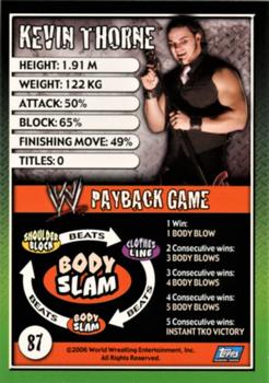 2006 Topps WWE Payback (English Edition) #87 Kevin Thorn Back