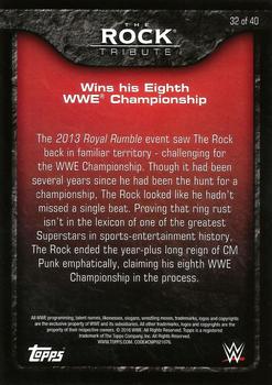 2016 Topps WWE Then Now Forever - The Rock Tribute Part 4 #32 Wins his Eighth WWE Championship Back