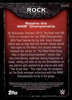 2016 Topps WWE Then Now Forever - The Rock Tribute Part 4 #33 Retains the WWE Championship Back
