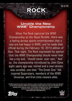2016 Topps WWE Then Now Forever - The Rock Tribute Part 4 #34 Unveils the New WWE Championship Back