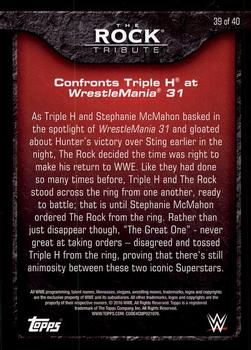 2016 Topps WWE Then Now Forever - The Rock Tribute Part 4 #39 Confronts Triple H at WrestleMania 31 Back