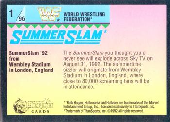 1992 Merlin WWF Gold Series Part 1 #1 Wembley Stadium Back