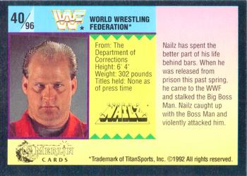 1992 Merlin WWF Gold Series Part 1 #40 Nailz Back