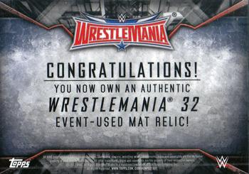 2017 Topps WWE Road To Wrestlemania - WrestleMania 32 Mat Relics #NNO Bray Wyatt Back