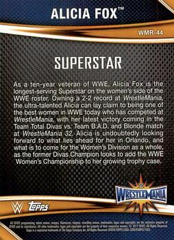 2017 Topps WWE Road To Wrestlemania - WrestleMania 33 Roster #WMR-44 Alicia Fox Back