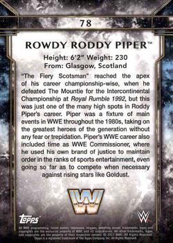 2017 Topps Legends of WWE #78 Rowdy Roddy Piper Back