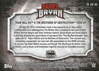 2017 Topps WWE - Daniel Bryan Tribute Part 2 #19 Team Hell No & The Brother of Destruction Team Up Back