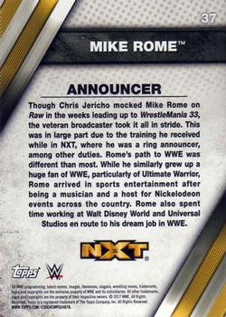 2017 Topps WWE NXT #37 Mike Rome Back