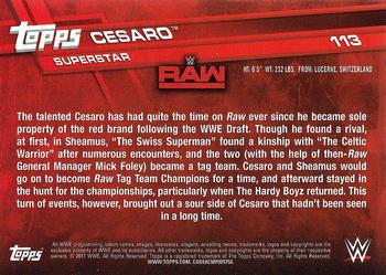 2017 Topps WWE Then Now Forever  #113 Cesaro Back