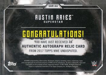 2017 Topps WWE Undisputed - Autograph Relics Gold #UAR-AA Austin Aries Back