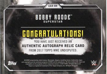 2017 Topps WWE Undisputed - Autograph Relics Gold #UAR-BR Bobby Roode Back