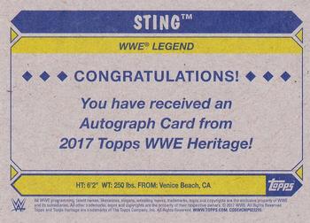 2017 Topps WWE Heritage - Autographs Bronze #NNO Sting Back