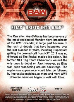 2018 Topps WWE Road To Wrestlemania #33 Elias Drifts into Raw - Raw Back