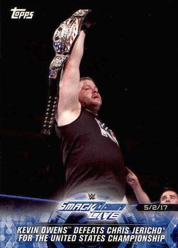2018 Topps WWE Road To Wrestlemania #86 Kevin Owens Defeats Chris Jericho for the United States Championship - SmackDown LIVE Front