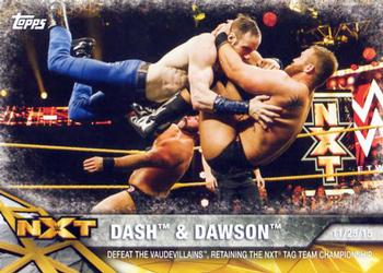 2017 Topps WWE NXT - Matches and Moments #12 Dash & Dawson Defeat The Vaudevillains, retaining the NXT Tag Team Championship Front