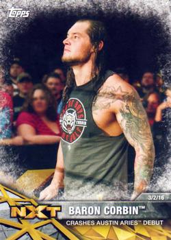 2017 Topps WWE NXT - Matches and Moments #21 Baron Corbin Crashes Austin Aries Debut Front