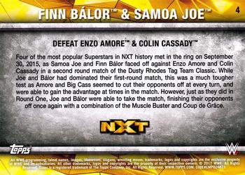 2017 Topps WWE NXT - Matches and Moments Silver #4 Finn Bálor & Samoa Joe Defeat Enzo Amore & Colin Cassady Back