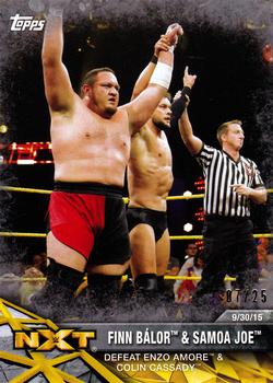 2017 Topps WWE NXT - Matches and Moments Silver #4 Finn Bálor & Samoa Joe Defeat Enzo Amore & Colin Cassady Front