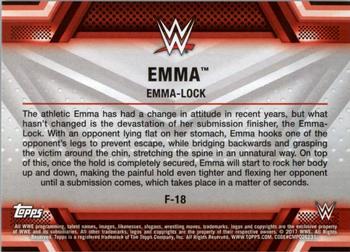 2017 Topps WWE Women's Division - Finishers and Signature Moves #F-18 Emma Back