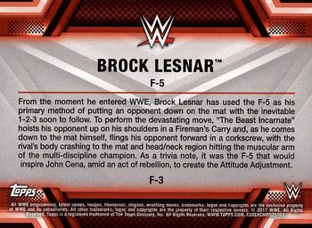 2017 Topps WWE Then Now Forever  - Finishers and Signature Moves #F-3 Brock Lesnar Back