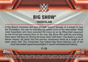2017 Topps WWE Then Now Forever  - Finishers and Signature Moves #F-16 Big Show Back