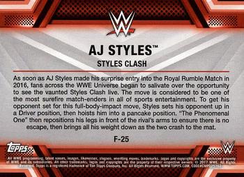 2017 Topps WWE Then Now Forever  - Finishers and Signature Moves #F-25 AJ Styles Back