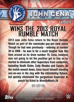 2017 Topps WWE Then Now Forever  - John Cena Tribute (Part 4) #31 John Cena - Wins the 2013 Royal Rumble Match Back
