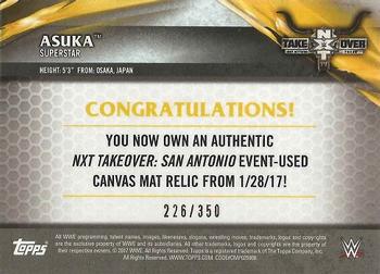 2017 Topps WWE Then Now Forever  - NXT TakeOver San Antonio 2017 Mat Relics #NNO Asuka Back