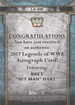 2017 Topps Legends of WWE - Autographs Blue #LA-BM Bret 
