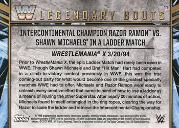 2017 Topps Legends of WWE - Legendary Bouts #11 Intercontinental Champion Razor Ramon vs. Shawn Michaels in a Ladder Match - WrestleMania X Back