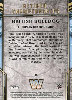 2017 Topps Legends of WWE - Retired Titles #13 British Bulldog Back