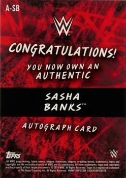 2018 Topps WWE Road To Wrestlemania - Autographs #A-SB Sasha Banks Back