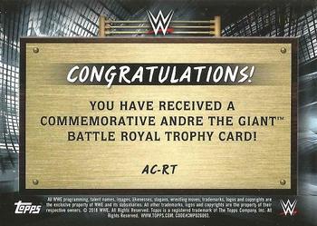2018 Topps WWE Road To Wrestlemania - Andre the Giant Battle Royal Commemorative Trophy Relics #AC-RT R-Truth Back