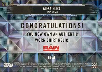 2018 Topps WWE Road To Wrestlemania - Shirt Relics #SR-AB Alexa Bliss Back
