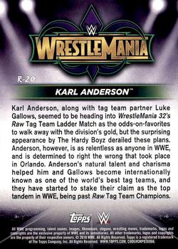 2018 Topps WWE Road To Wrestlemania - Wrestlemania 34 Roster #R-20 Karl Anderson Back