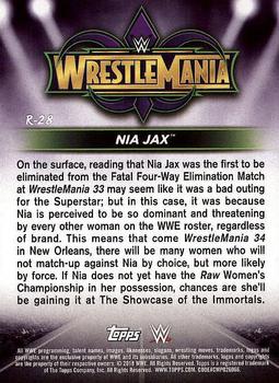 2018 Topps WWE Road To Wrestlemania - Wrestlemania 34 Roster #R-28 Nia Jax Back