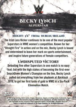2018 Topps WWE Undisputed #5 Becky Lynch Back