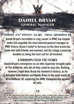 2018 Topps WWE Undisputed #16 Daniel Bryan Back