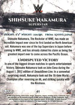 2018 Topps WWE Undisputed #41 Shinsuke Nakamura Back