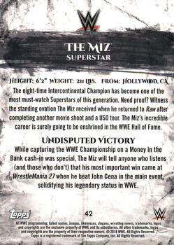 2018 Topps WWE Undisputed #42 The Miz Back