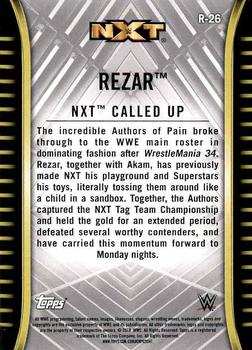 2018 Topps WWE NXT #TR-26 Rezar Back