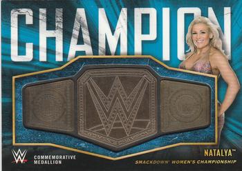 2018 Topps WWE - Commemorative Championship Medallions Blue #CC-NA Natalya Front